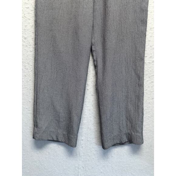 Black Gray Check Pendleton Gingham Slacks Women Pleat Front Drawstring - Picture 2 of 13